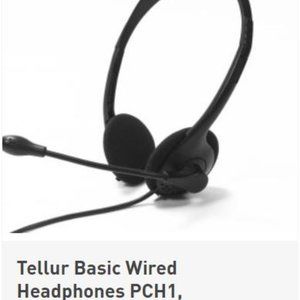 Tellur Basic Wired Headphones PCH1, Microphone, Wired Control, USB, Black